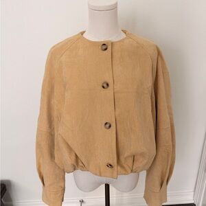 Faux Suede Cropped Jacket